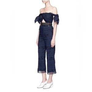 Self-Portrait Blue Sleeveless jumpsuit